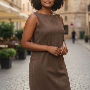 Jessica Howard Chocolate Brown Midi Dress
